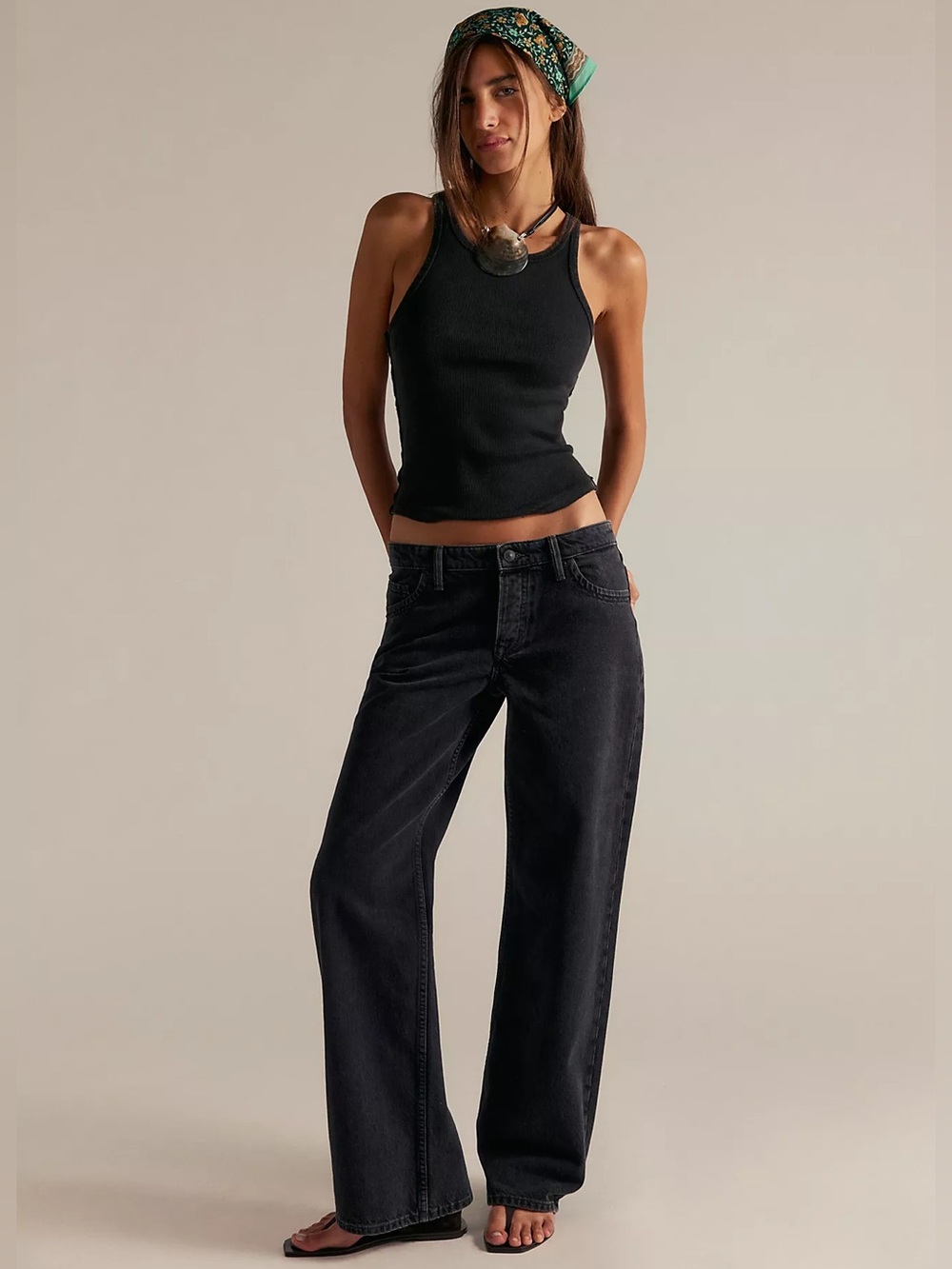 FREE PEOPLE We The Free Tennessee Low-Rise
Boyfriend Jeans Color: Hideaway Black